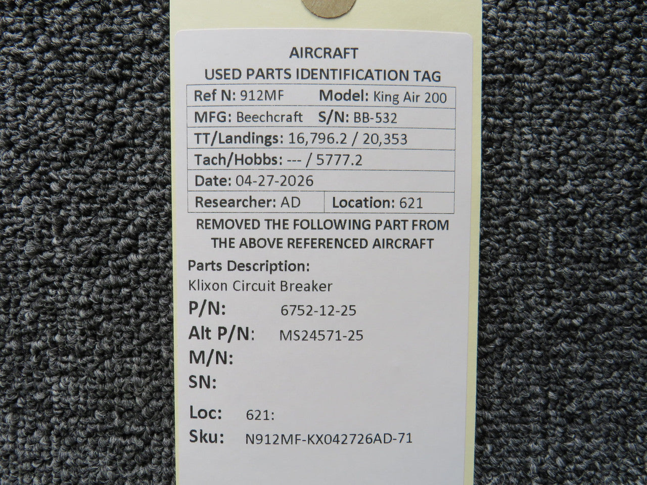 6752-12-25 (Alt: MS24571-25) Klixon Circuit Breaker – BAS Part Sales