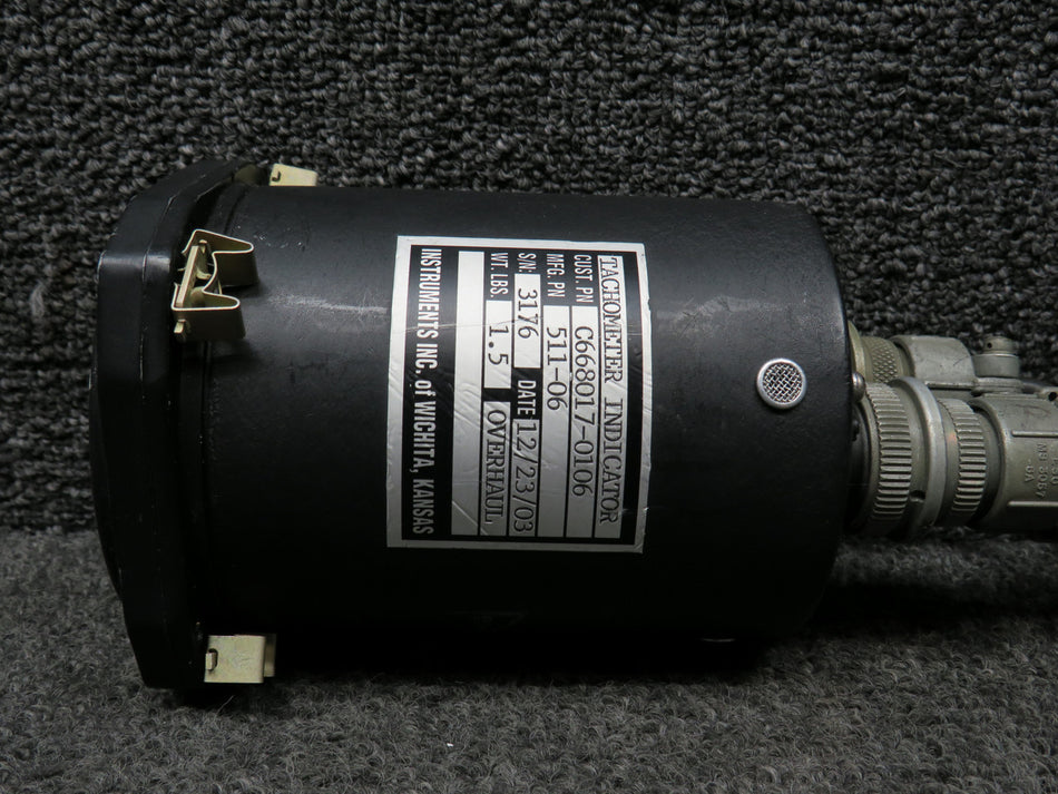 511-06 (Alt: C668017-0106) Instruments Inc. Dual Tachometer Indicator