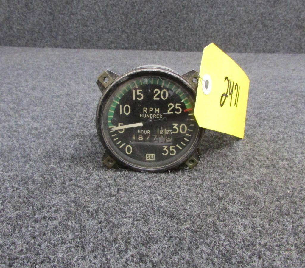 813020 Stewart Warner Mechanical Recording Tachometer Indicator (CORE) BAS Part Sales | Airplane Parts