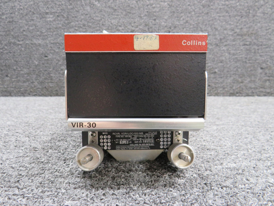 622-0876-001 Collins Avionics VIR-30A VOR-LOC-GS-MB Transceiver w Mods