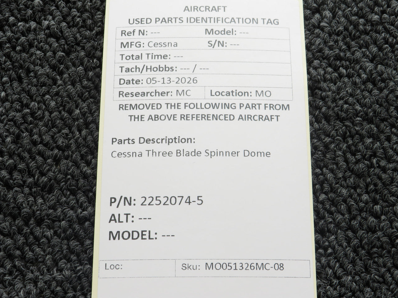 da.57ページ 2252074-5 Cessna Three Blade Spinner Dome – BAS Part Sales