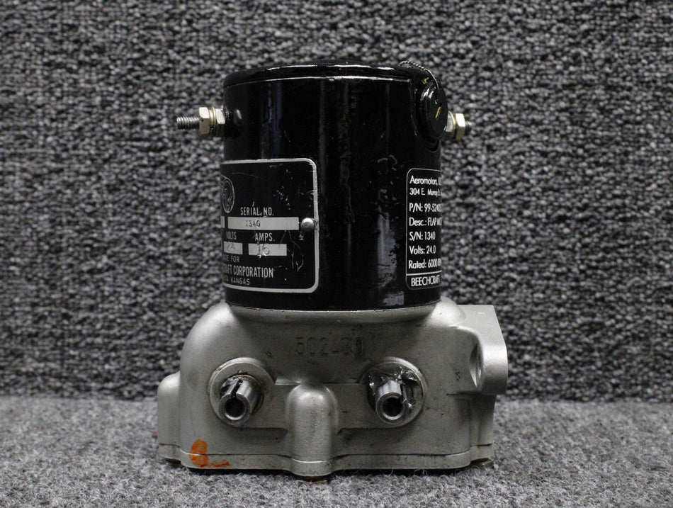 99-524025-7 Beechcraft Flap Motor and Gearbox Overhauled with 8130-3 (24V, 16A)