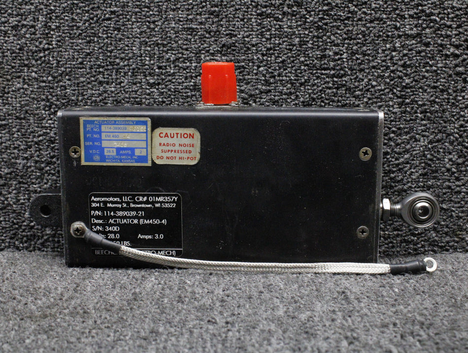 EM450-4 (Alt: 114-389039-21) Electromech Actuator Overhauled (28V, 3A)