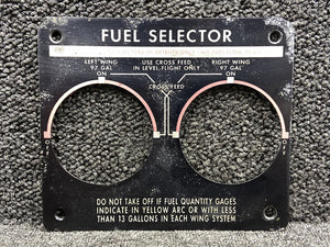 58-920032-9 Beechcraft G58 Fuel Selector Placard