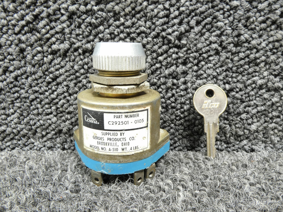 C292501-0105 Gerdes A-510 Ignition Switch Assembly with Key