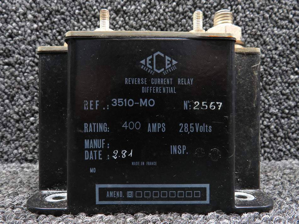 3510-MO (Alt: 2567) Marque Deposee ECE Falcon FA100 Reverse Current Relay