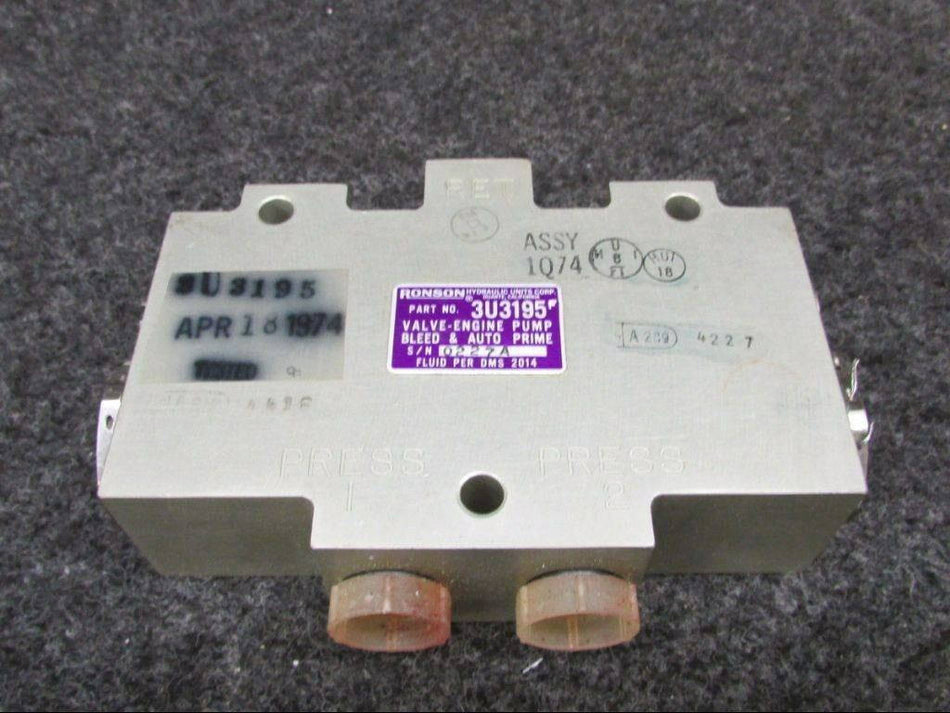 3U3195 Ronson Valve Engine Pump Bleed (SA) BAS Part Sales | Airplane Parts