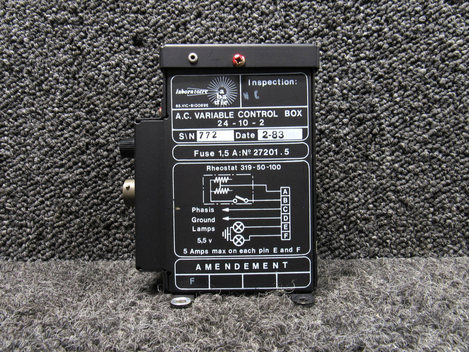 24-10-2 Laboratoire AC Variable Control Box with Modifications