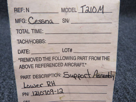 1210709-12 Cessna T210M Support Assembly Lower RH BAS Part Sales | Airplane Parts