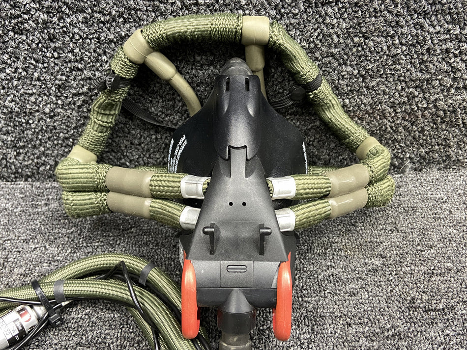 MRA005 Intertechnique Oxygen Mask Assembly w radio line, flow valve & dock