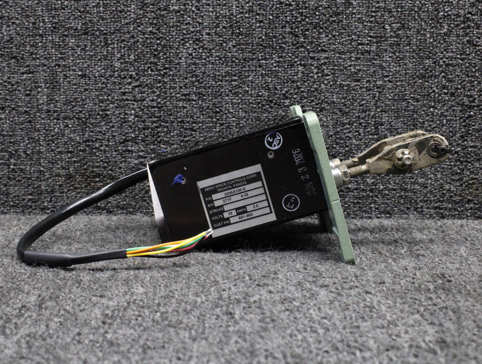2006A100-5 (Alt: 651-560) Aero Space Controls Rudder Trim Actuator Overhauled with 8130-3 (28V, 2A)