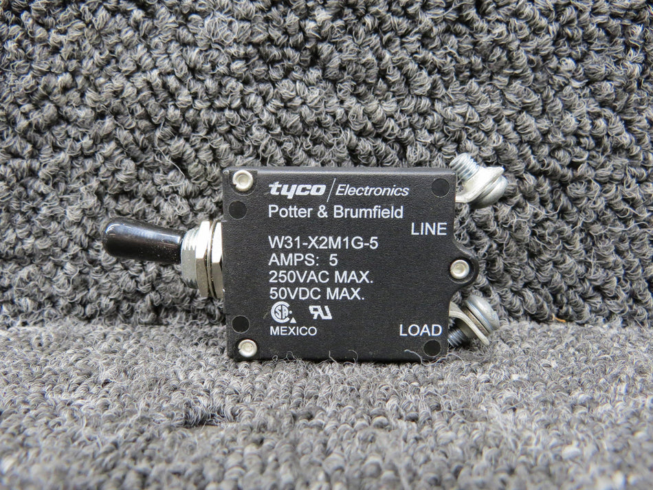W31-X2M1G-5 Potter & Brumfield Toggle Circuit Breaker Switch (Amps: 5)