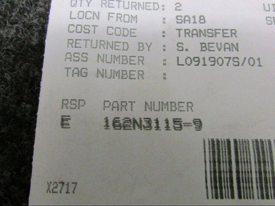 162N3115-9 Boeing Tang Washer (NEW OLD STOCK) (SA)