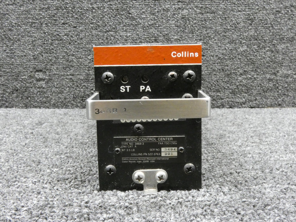 522-3763-001 Collins 346B-3 Audio Control Center with Modifications
