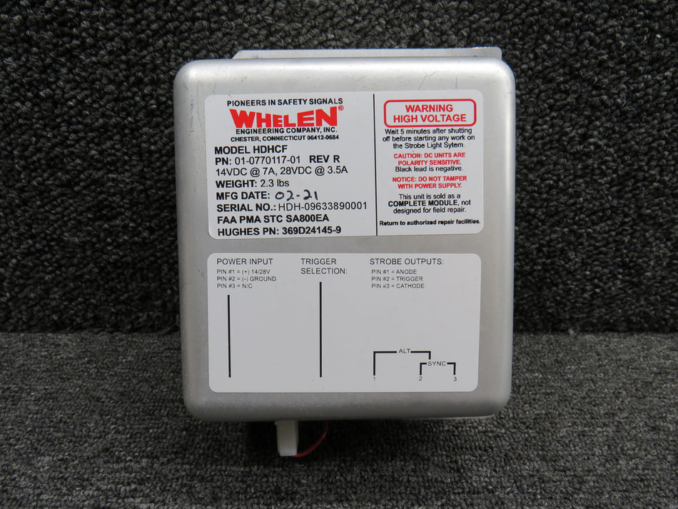01-0770117-01 (Alt: 369D24145-9) Whelen HDHCF Strobe Power Supply (Volts: 14-28)