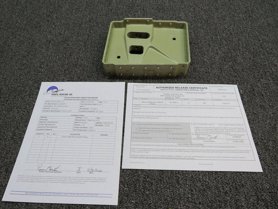 1211605-2 Cessna T206H Main Landing Gear Fitting Inbd W/ 8130-3 & Magnaflux BAS Part Sales | Airplane Parts