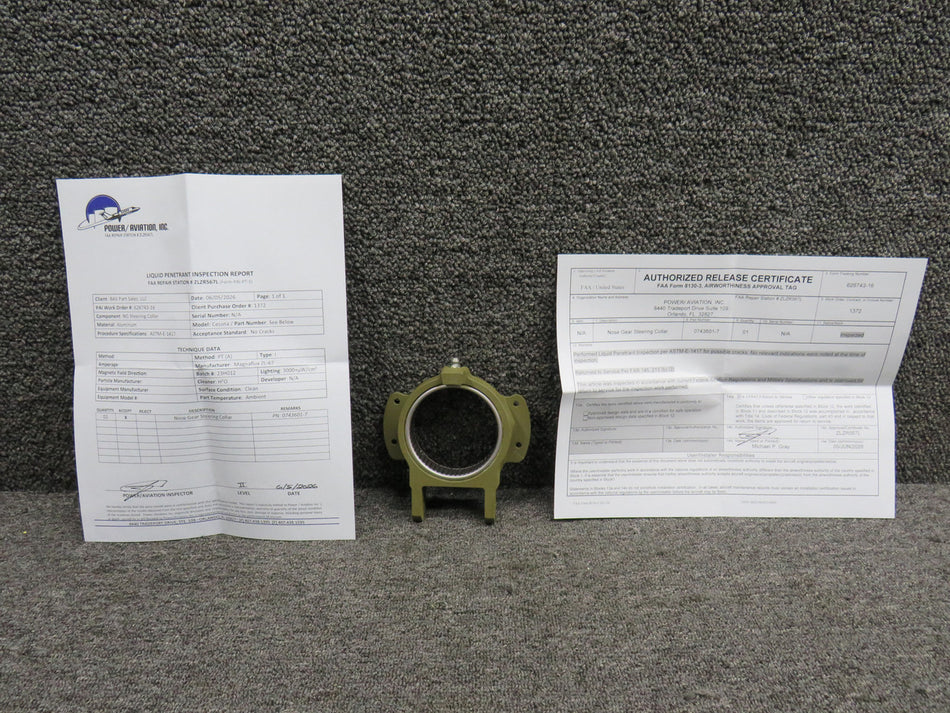 0743601-7 Cessna T182T Nose Gear Steering Collar with 8130-3 & PAI-PT-1 (Zinc)
