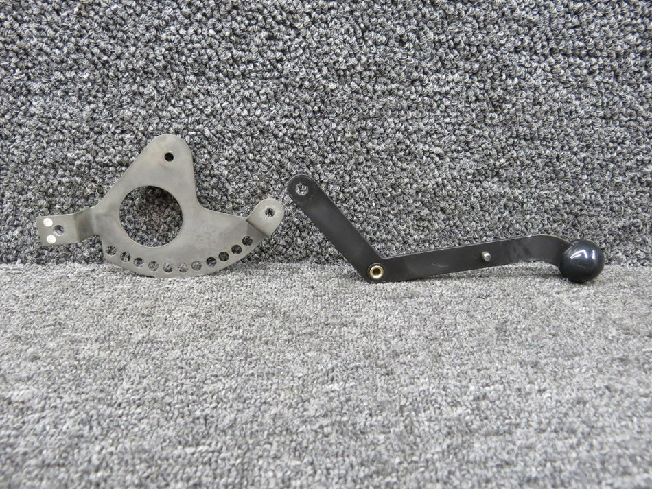 0713314-1, 0713315-12 Cessna T182T Cowl Flap Control Lever w Position Bracket