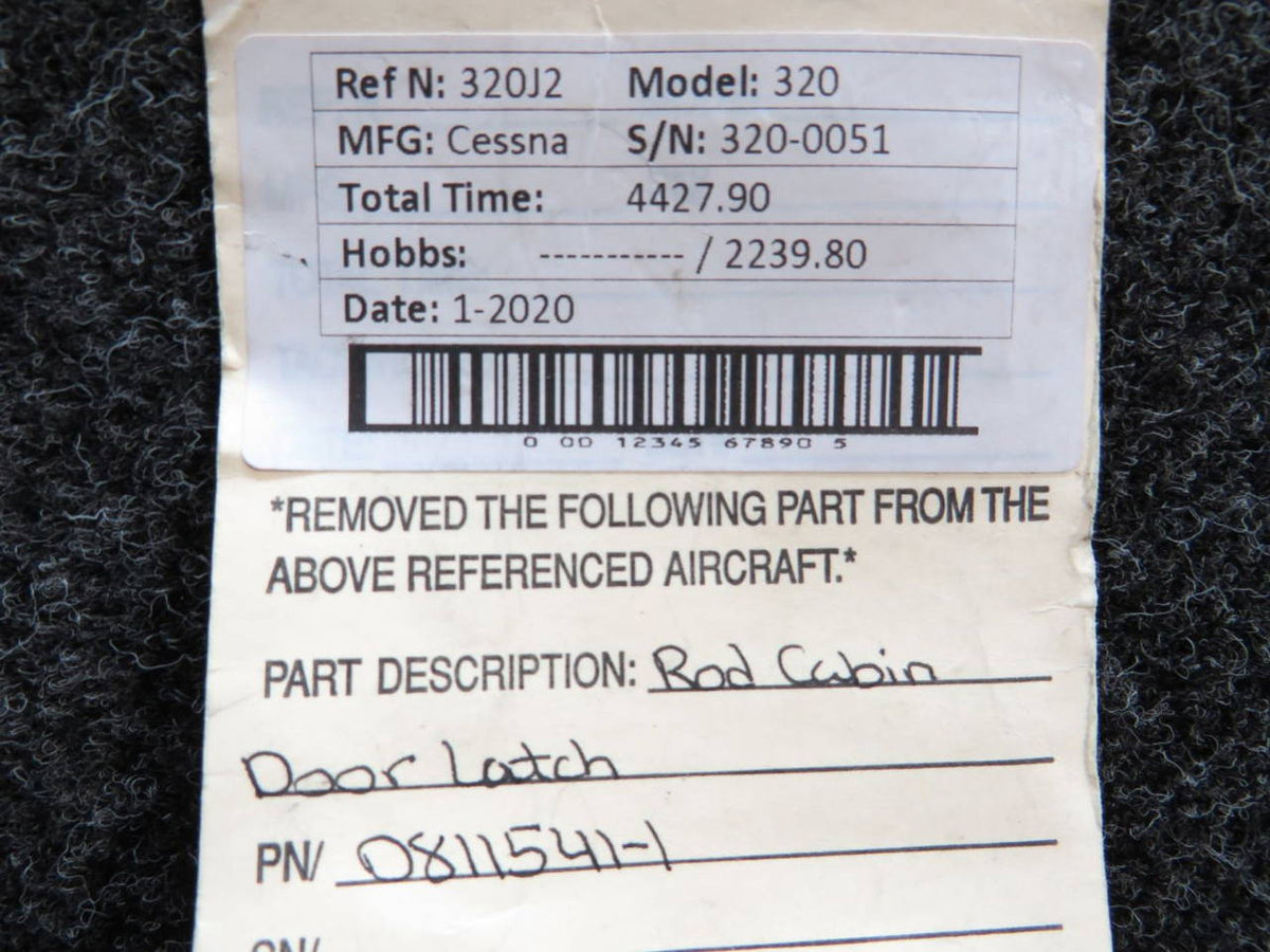 0811541-1 Cessna 320 Cabin Door Latch Rod BAS Part Sales | Airplane Parts