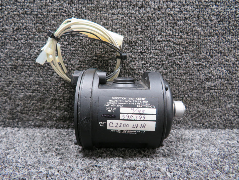 C2200L4-1 (Alt: 598-599) Airpath Magnetic Compass Indicator, Lighted