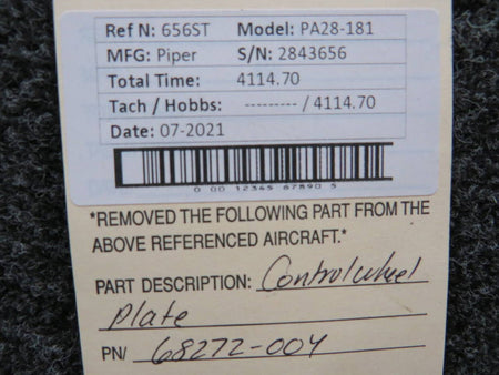 68272-004 Piper PA28R / PA32R Control Wheel Plate BAS Part Sales | Airplane Parts