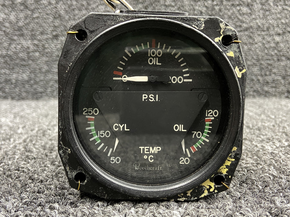 18B1000-3 (Alt: 60-384079-1) Aircraft Inst Engine Tri-Gauge Indicator (Lighted)