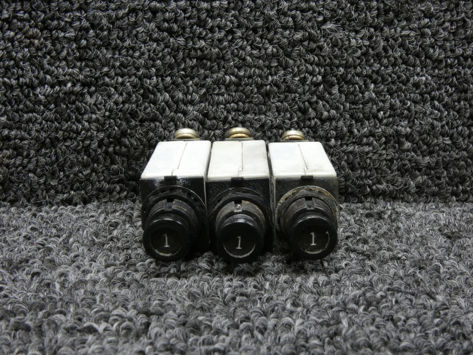 7274-2-1 (Alt: MS26574-1) Klixon Circuit Breaker Set of 3 (Amps: 1)