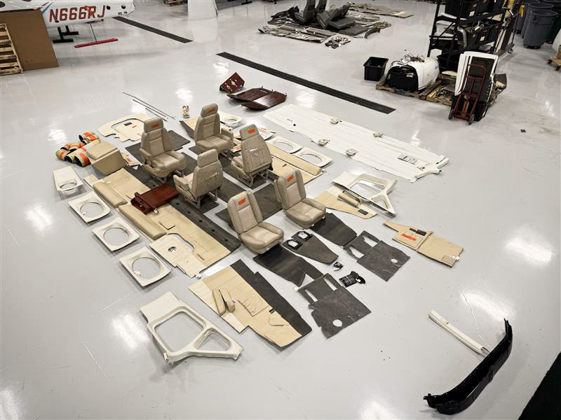 Cessna 421 Interior Set with Seats, Plastics, Carpet and Headliner