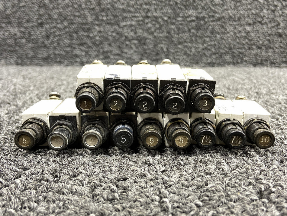 7277-2, 7274-2 Klixon Press To Reset Circuit Breaker Set (Various Amps)
