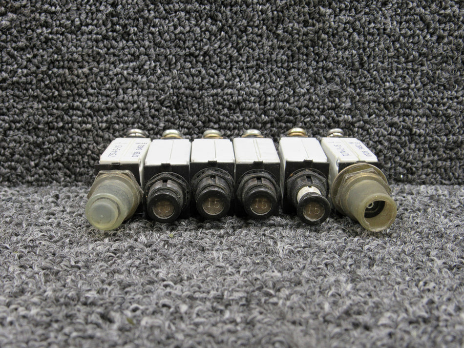 7274-2-15 Klixon Push Breakers Set of 6