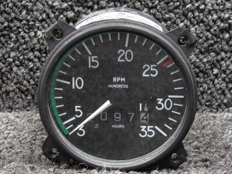 98480-24 Mitchell Aircraft Mechanical Recording Tachometer (Hours: 2097.4)