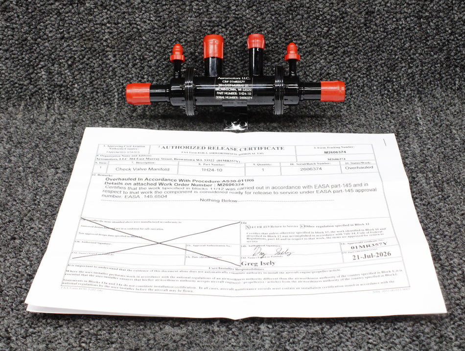 1H24-10 Airborne Vacuum Manifold Overhauled with 8130-3