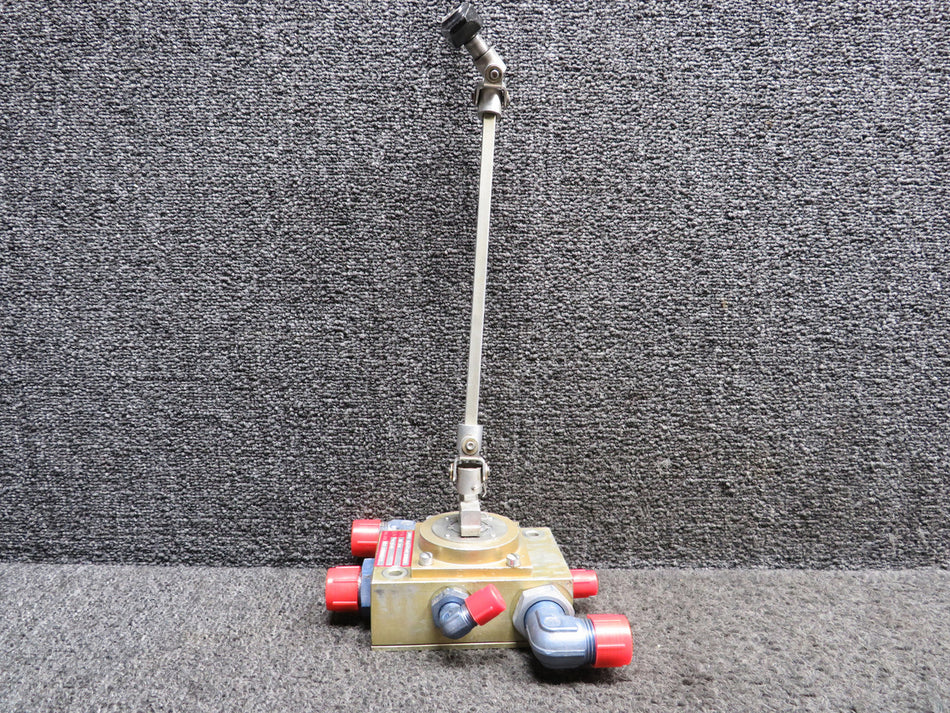 HE764, 1216608-200 Cessna 210H Valve Fuel Selector with Shaft & Handle