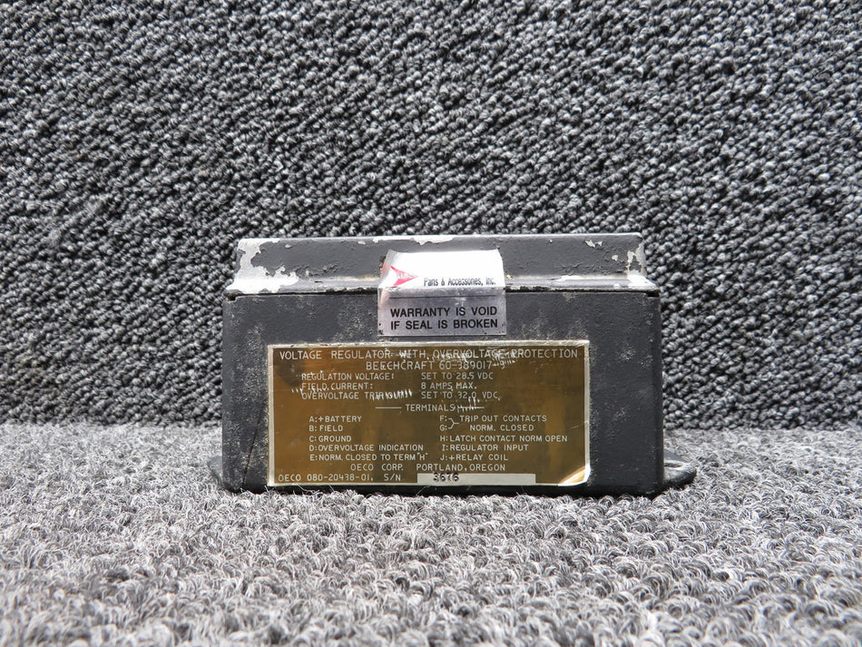080-20438-01 (Alt: 60-389017-3) OECO Voltage Regulator (Set 28.5V, Tripout 32V)