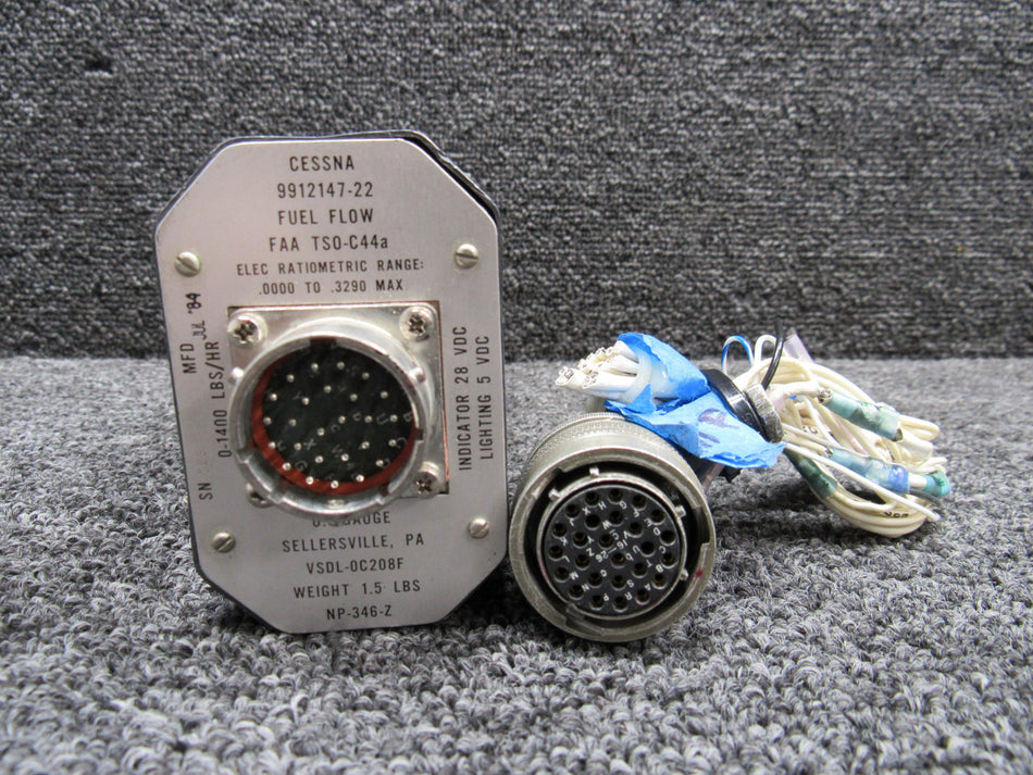 VSDL-0C208F (Alt: 9912147-22) U.S. Gauge Fuel Flow Pressure Gauge (Volts: 28)