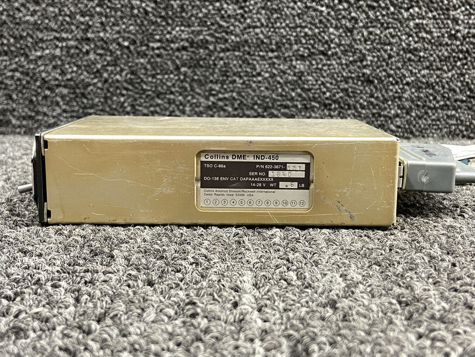 622-3671-001 Collins IND-450 DME Indicator (14-28V)