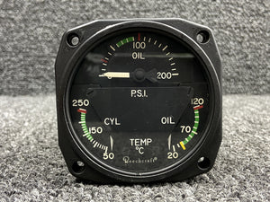 22-804-021-A (Use: 60-384080-1) Weston Instrument Engine Tri-Gauge Indicator