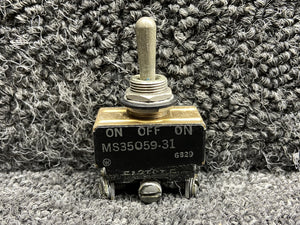 MS35059-31 (Alt: 8832K6) Beechcraft Three Position Reset, Toggle Switch