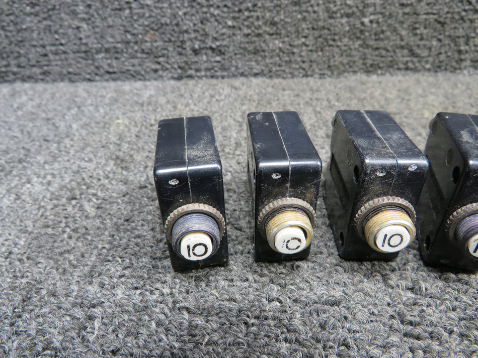 W58X-1008-10, W58X-1008-15 Potter & Brumfield Push Circuit Breaker Set of 8