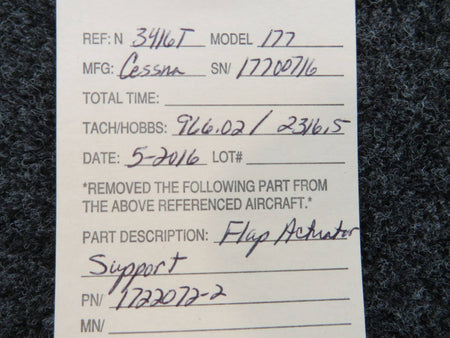 1722072-2 Cessna 177 Flap Actuator Support BAS Part Sales | Airplane Parts