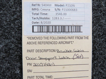 2117192-1 Cessna P210N Cabin Door Support Latch Bracket Set BAS Part Sales | Airplane Parts
