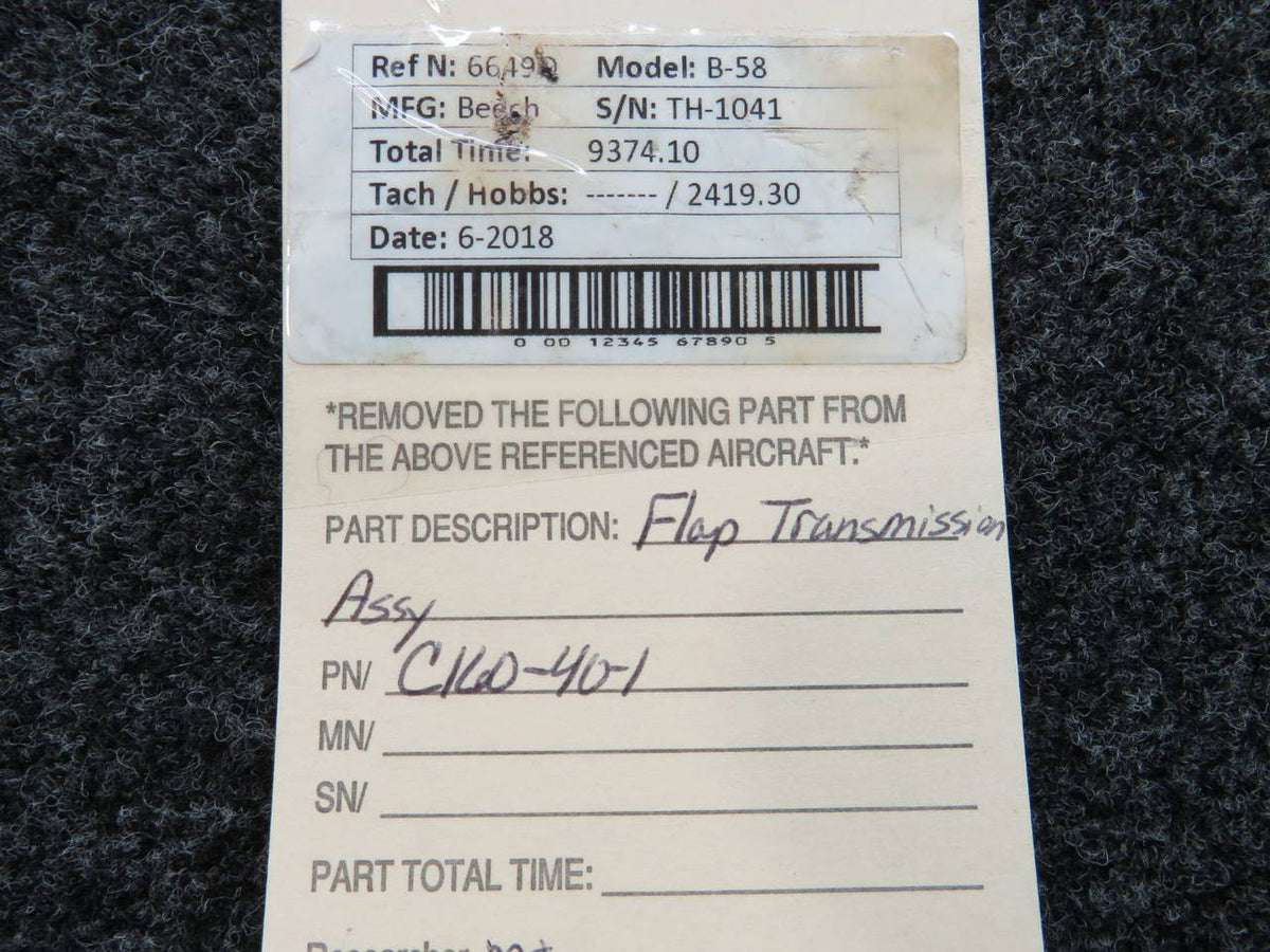 C160-40-1 Beech B58 Flap Transmission Assembly BAS Part Sales | Airplane Parts
