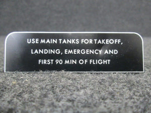 5015081-10 Cessna Placard (NEW OLD STOCK)