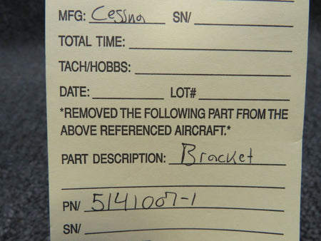5141007-1 Cessna Bracket (NEW OLD STOCK) BAS Part Sales | Airplane Parts