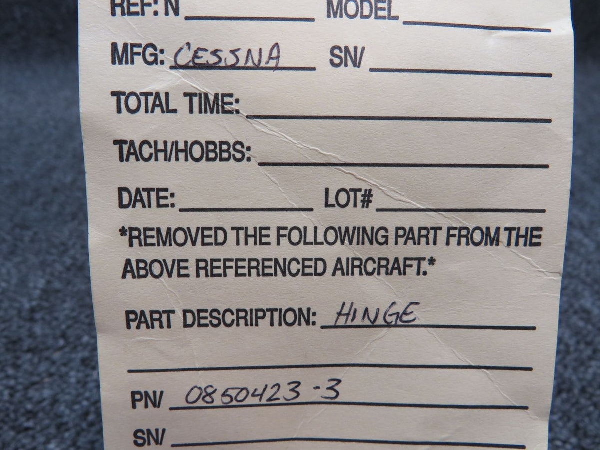 0850423-3 Cessna Hinge (NEW OLD STOCK) BAS Part Sales | Airplane Parts