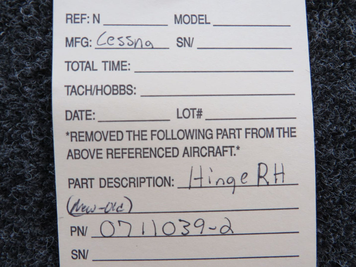 0711039-2 Cessna Hinge Assembly RH (NEW OLD STOCK) BAS Part Sales | Airplane Parts