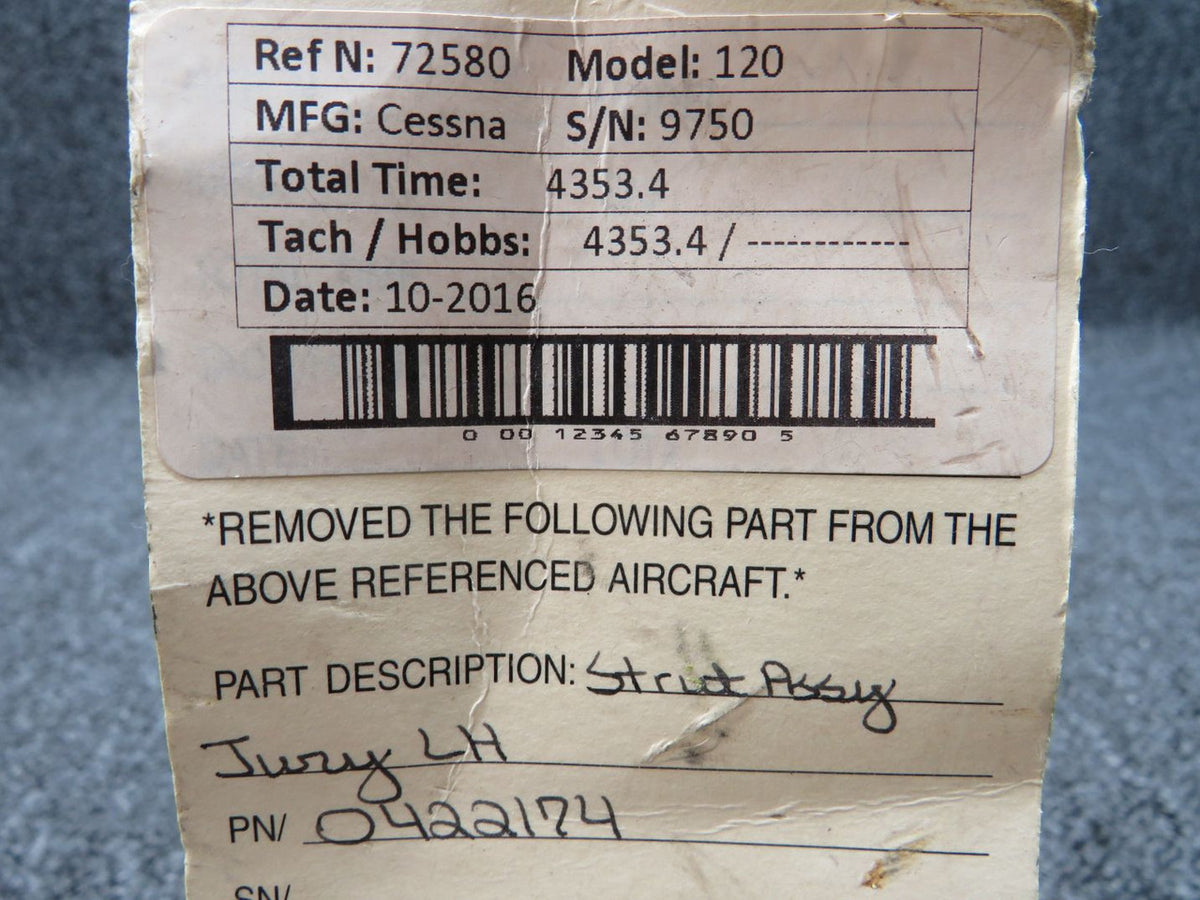 0422174 Cessna 120 Strut Assy Jury LH BAS Part Sales | Airplane Parts