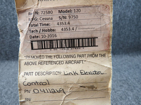 0411269 Cessna 120 Link Elevator Control BAS Part Sales | Airplane Parts