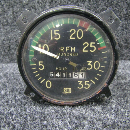 819494 Stewart Warner Mechanical Recording Tachometer (Hours: 5411.61) (CORE) BAS Part Sales | Airplane Parts