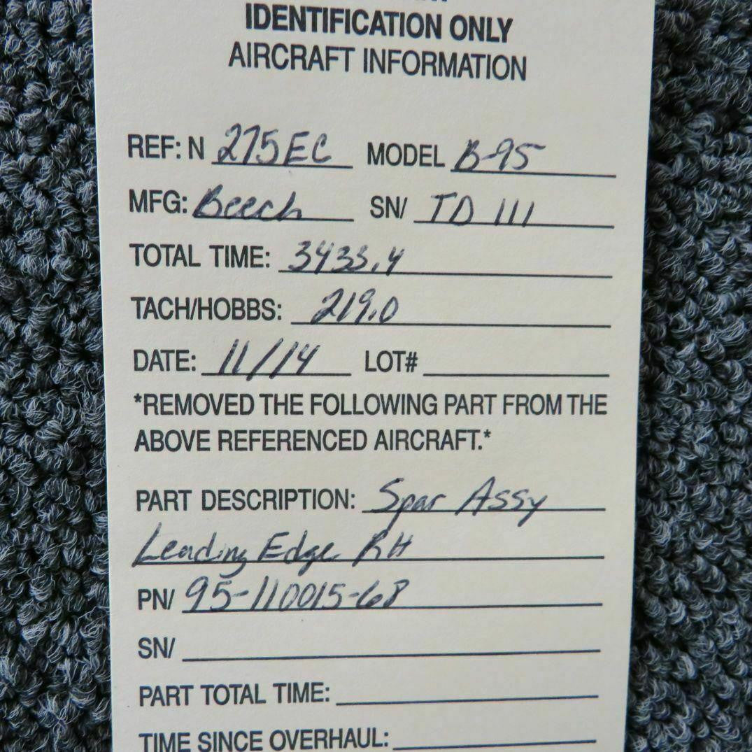 Beechcraft 95-110015-68 Beech B95 Spar Assy Leading Edge RH
